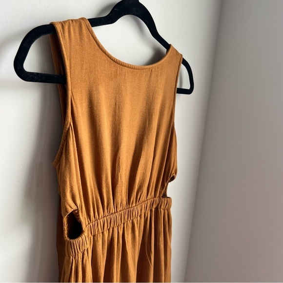 Sincerely Jules Linen Blend Burnt Orange Cut Out Sundress - Small - Picture 4 of 15